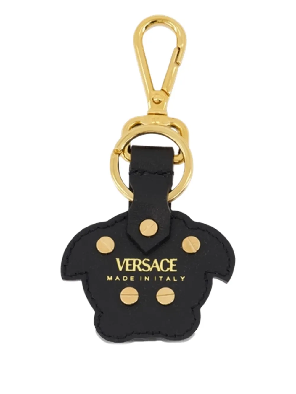 Versace Medusa Head leather keyring Zwart