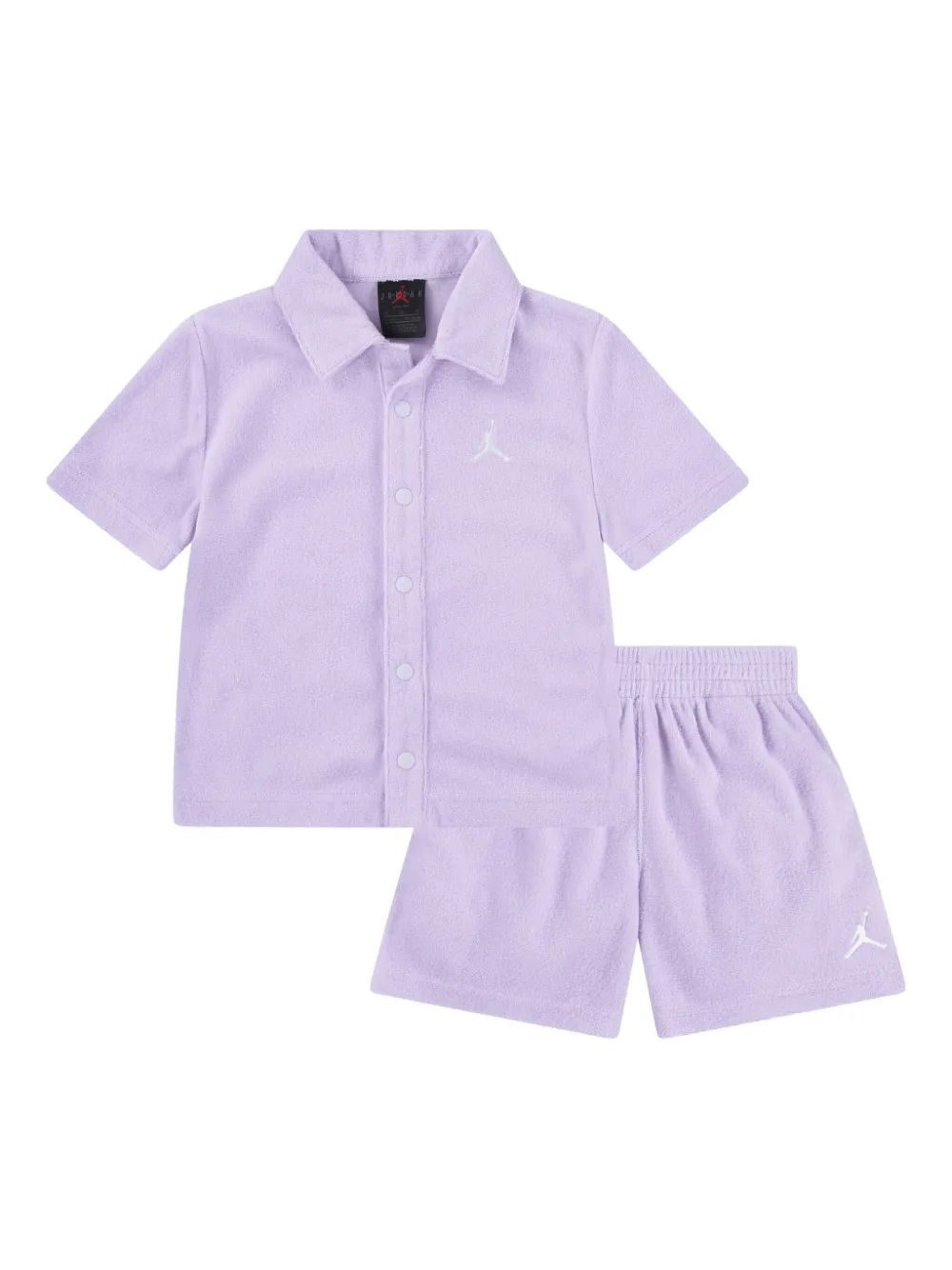 Jordan Kids Badstof shorts met geborduurd logo Paars