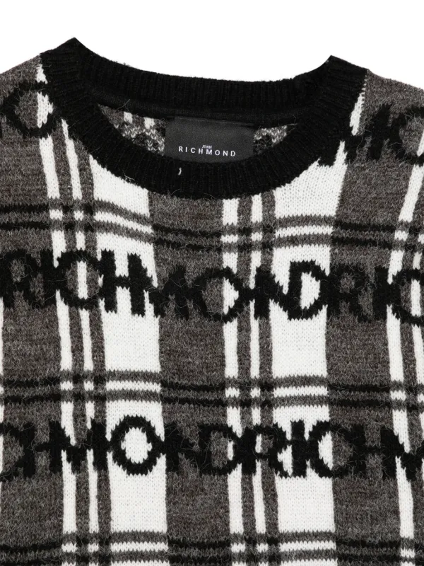 John Richmond Junior intarsia-knit Logo Sweater | Grey John Richmond Junior intarsia-knit Logo Sweater | Grey