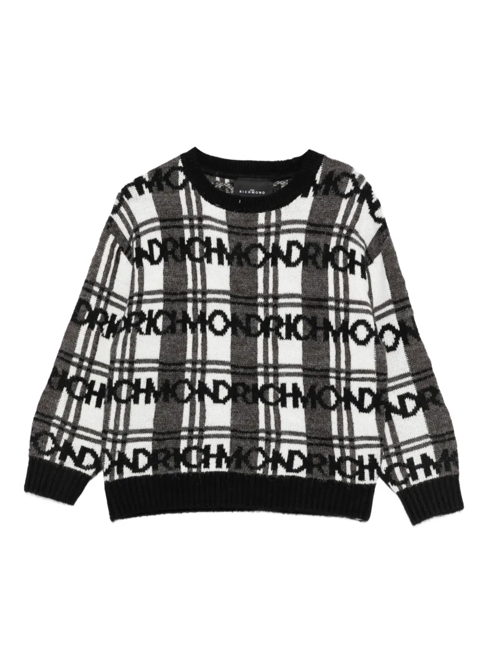 John Richmond Junior intarsia-knit logo sweater | Grey | Image 1