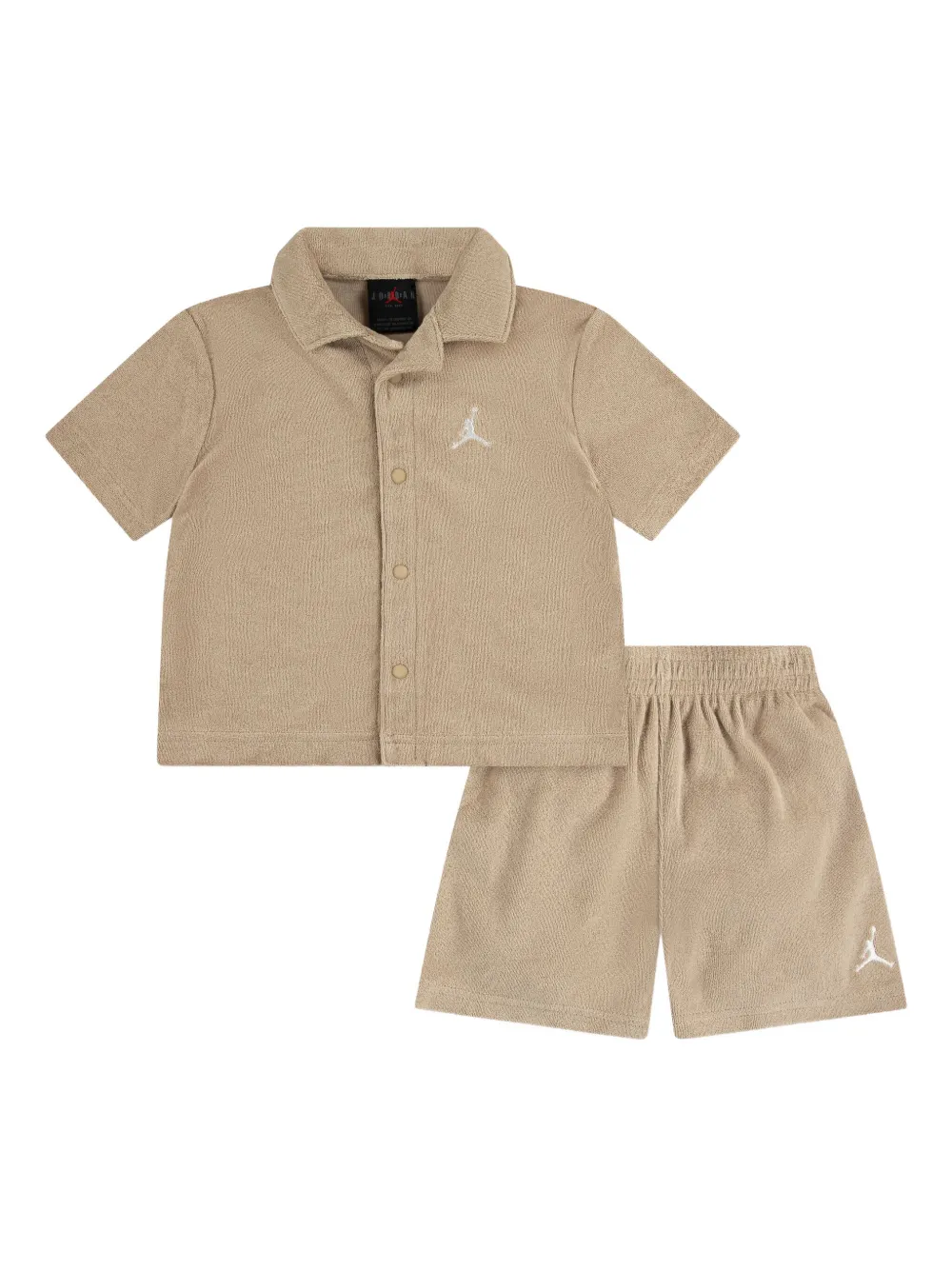 Jordan Kids Badstof shorts set met geborduurd logo Bruin