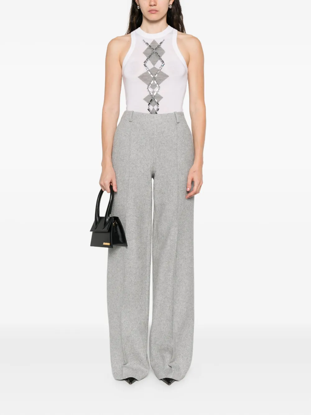 Ermanno Scervino Broek van wolblend - Grijs