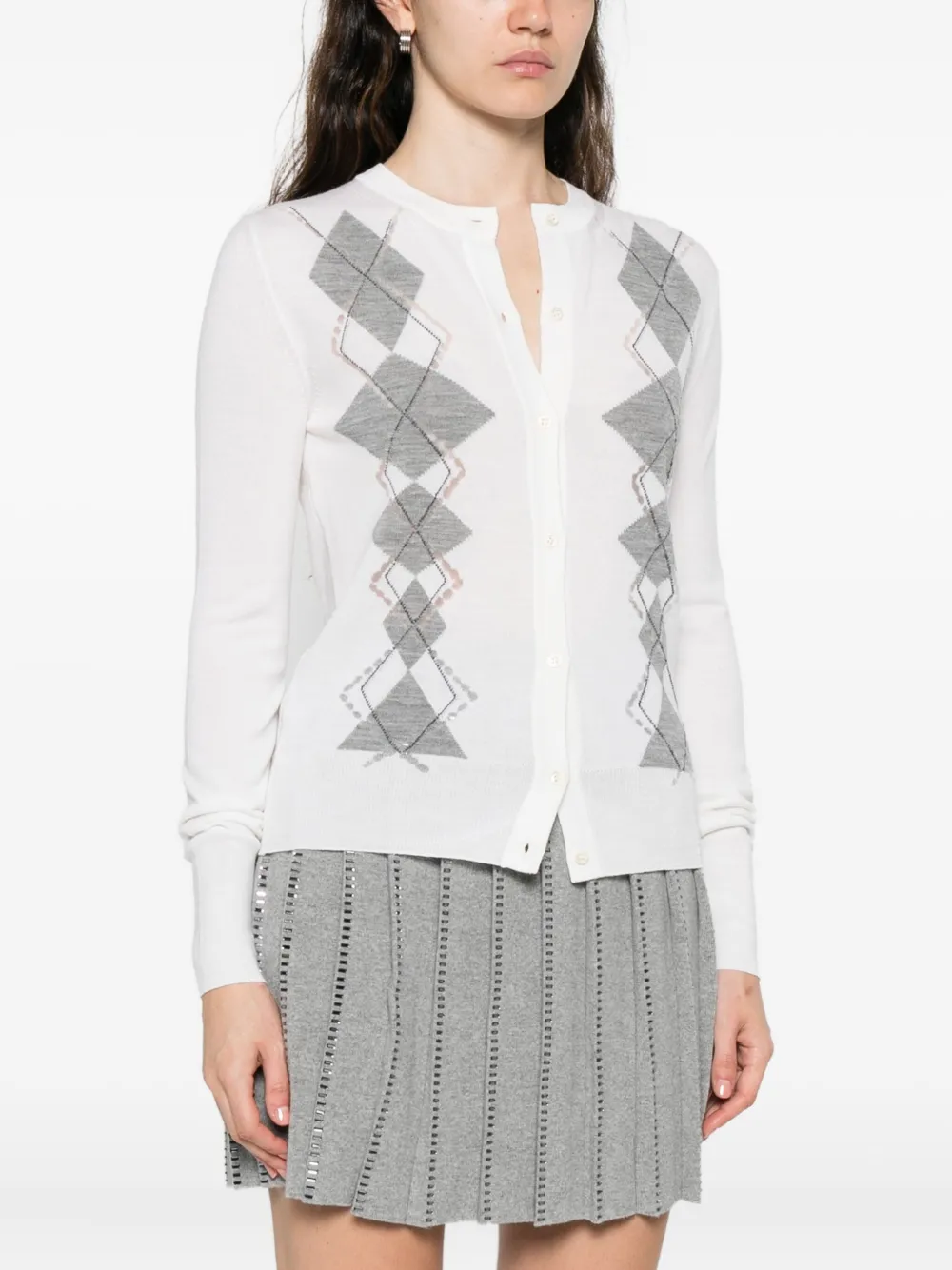 Ermanno Scervino Vest met diamantpatroon Wit