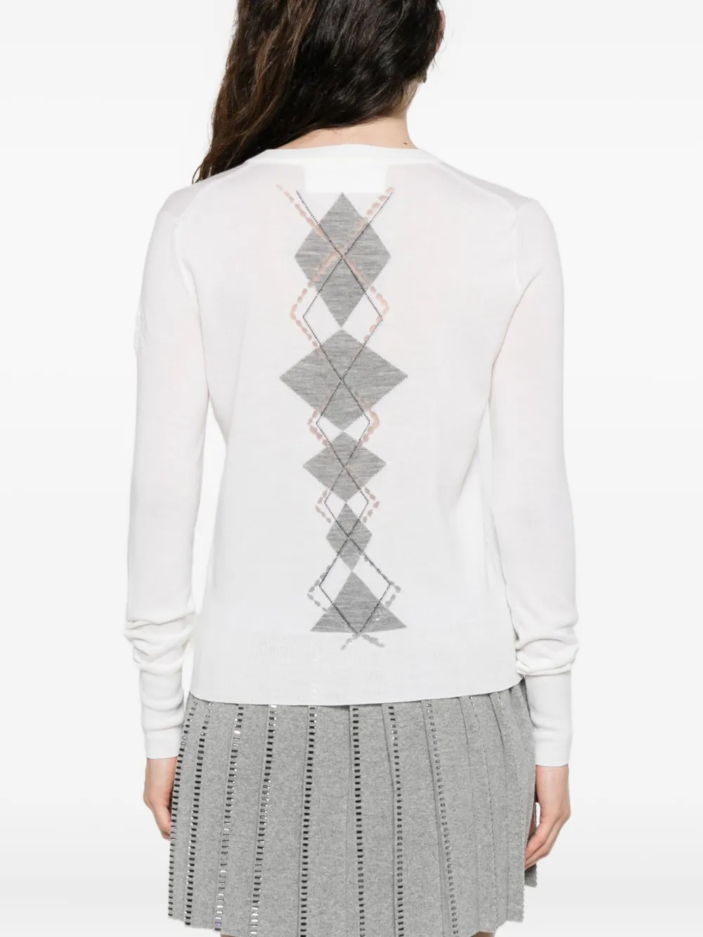 Ermanno Scervino Vest met diamantpatroon Wit