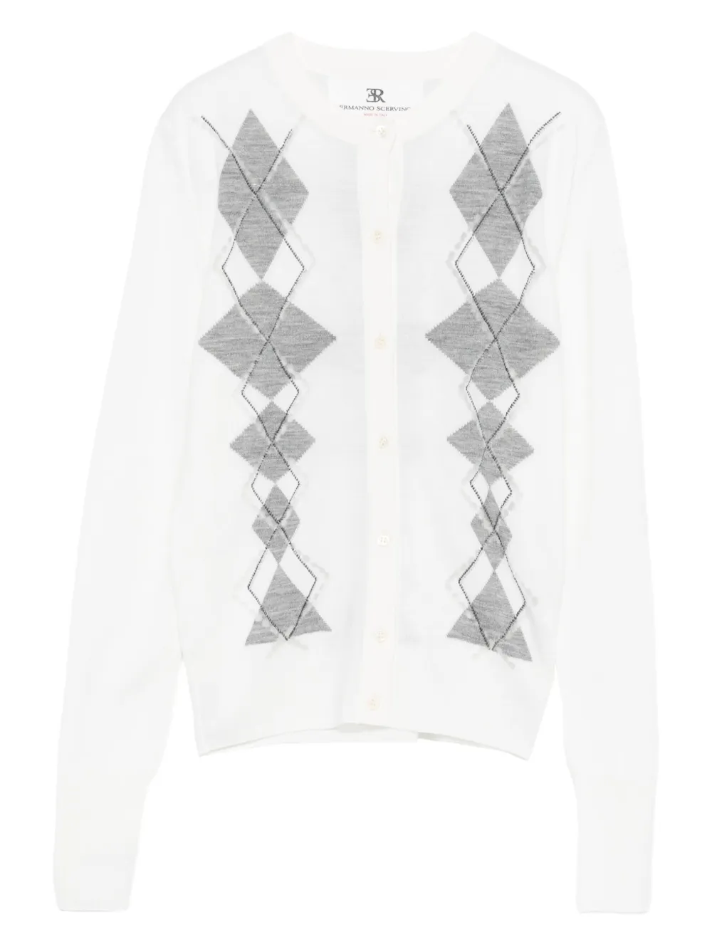 Ermanno Scervino diamond-pattern cardigan | White | Image 1
