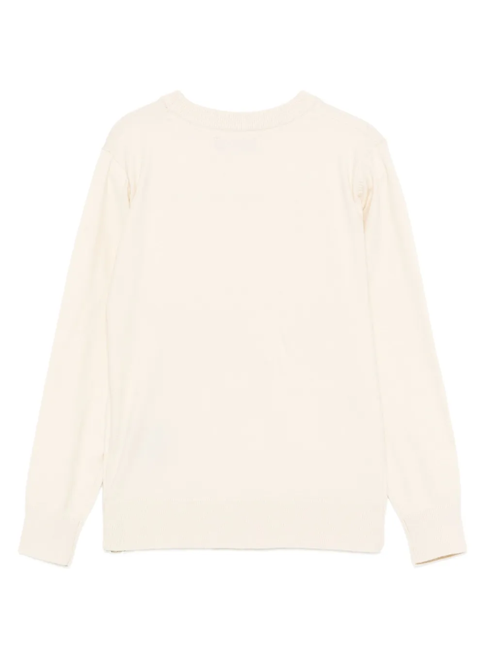 TRUSSARDI JUNIOR logo-embroidered crew-neck sweater Beige