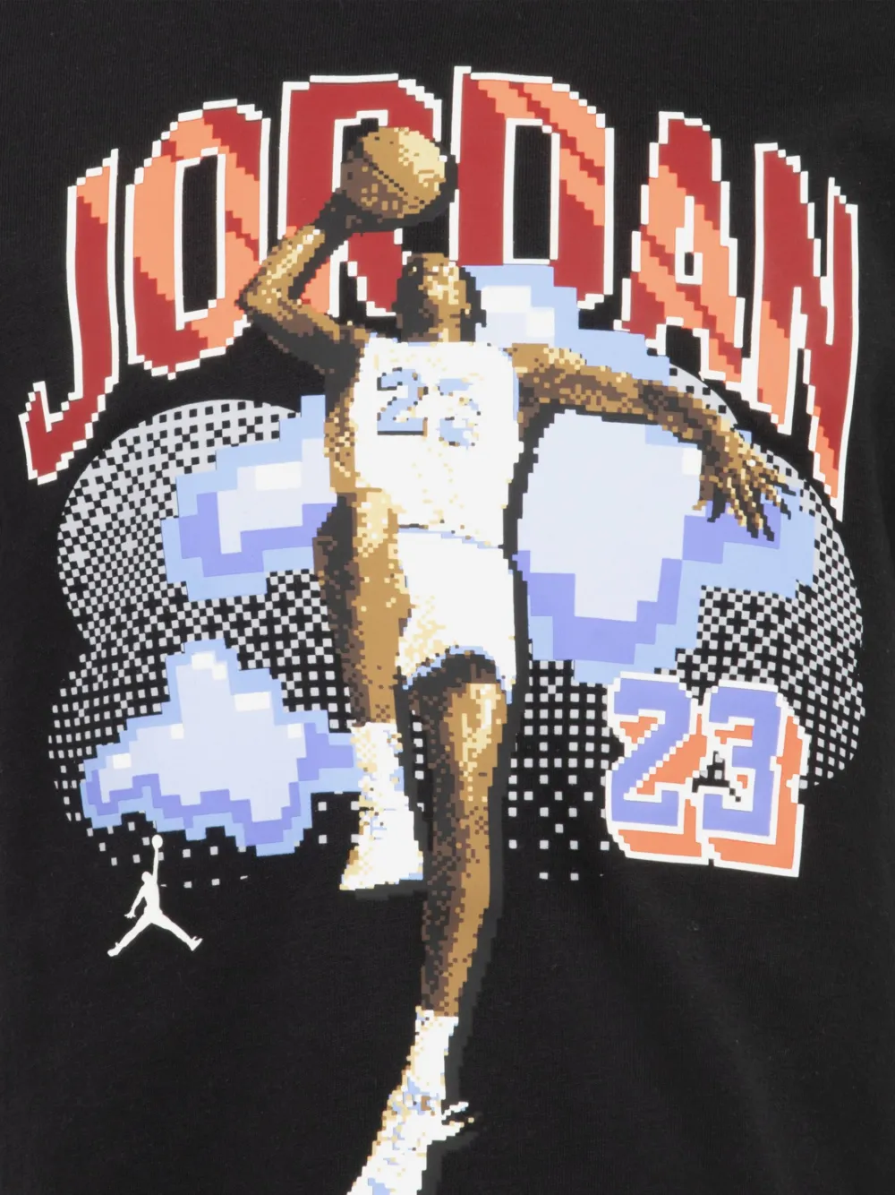 Jordan Kids pixel-print basketball T-shirt Zwart