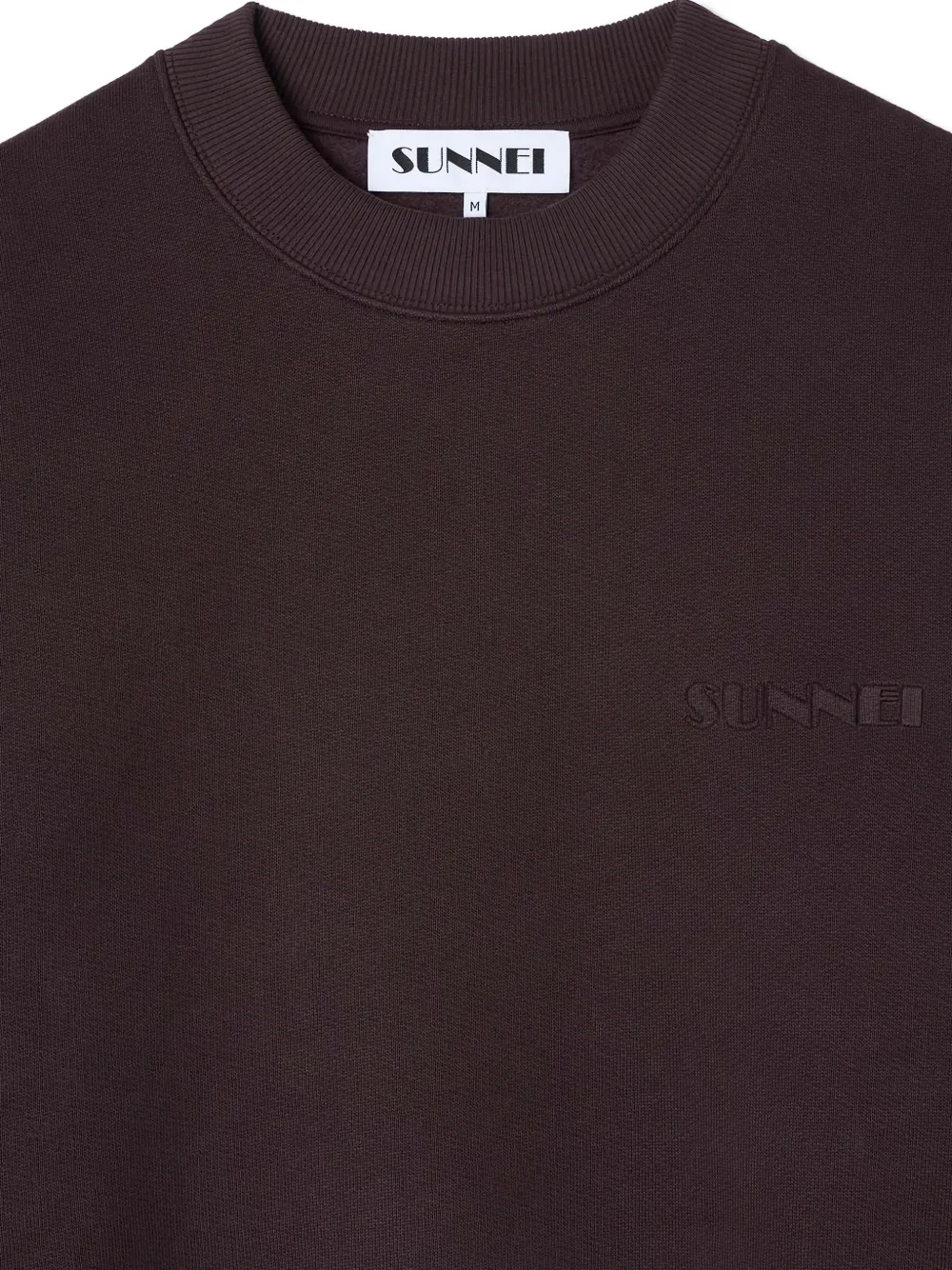 Sunnei Embroidered Crew-neck Sweatshirt In Brown