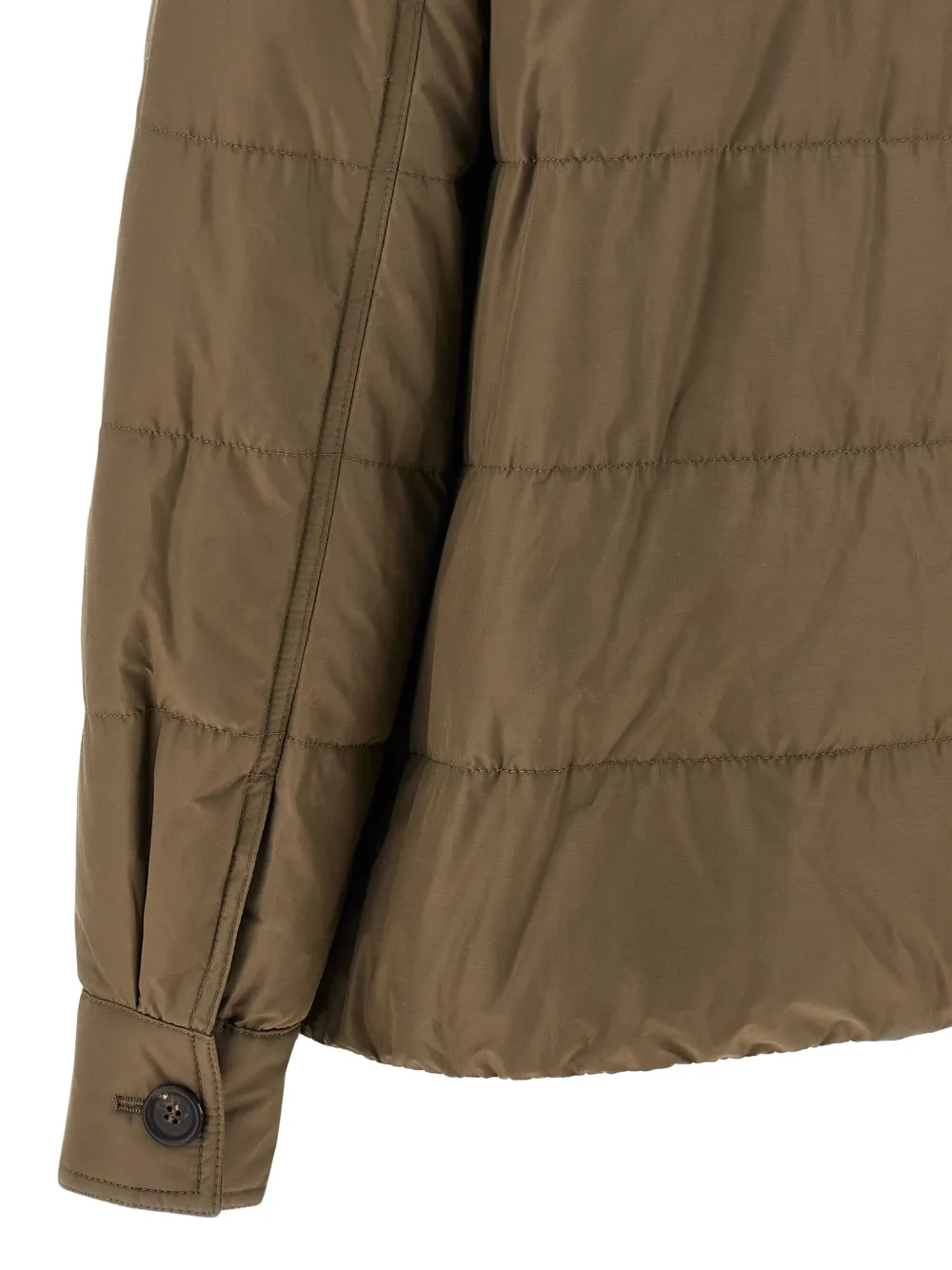 Brunello Cucinelli quilted sherling-collar padded coat Beige