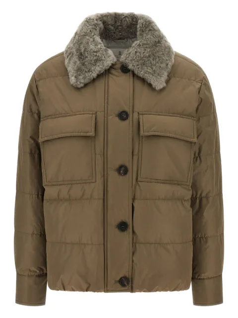 Brunello Cucinelli quilted sherling-collar padded coat