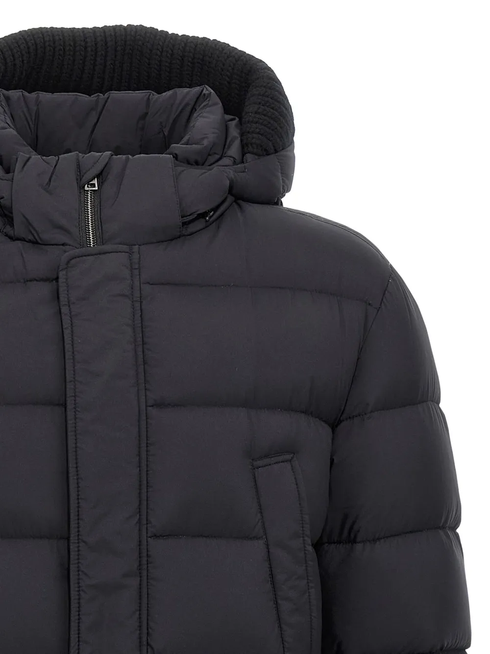 Herno quilted hooded parka coat Zwart