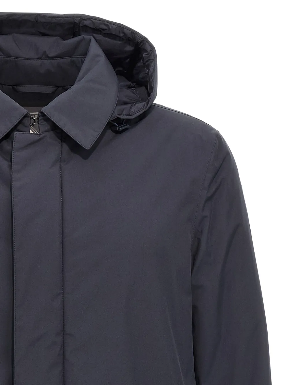 Herno detachable-hood parka coat Zwart