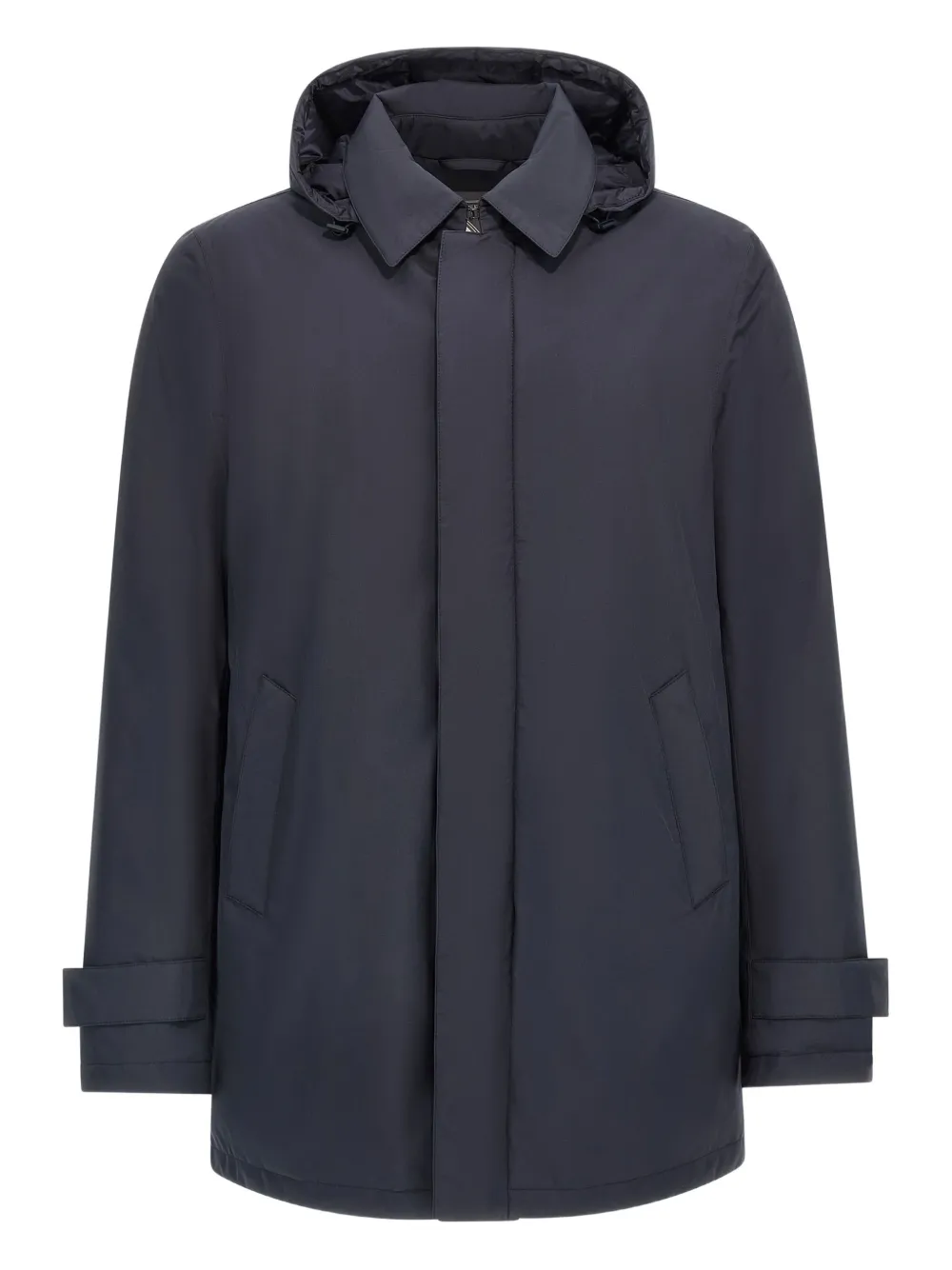 Herno detachable-hood parka coat Zwart