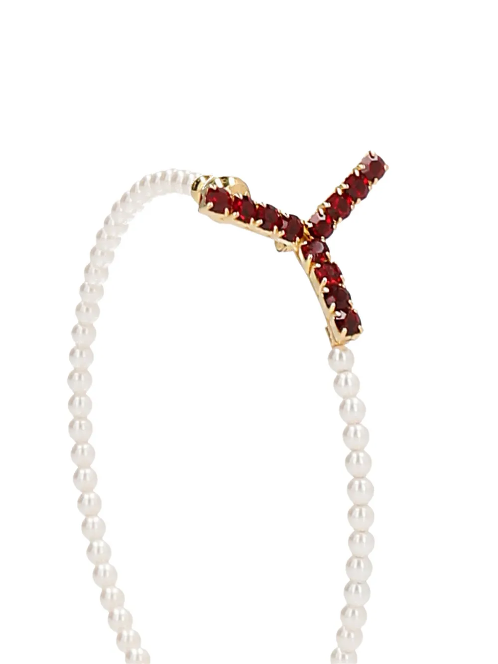 Y/Project faux-pearl hoop earrings - Wit