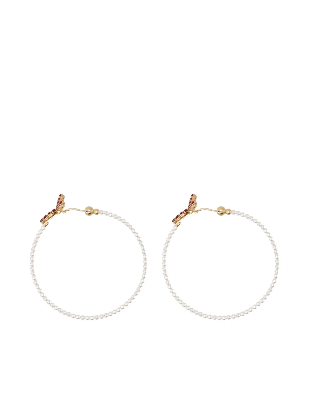 Y/Project faux-pearl hoop earrings - ホワイト Y/Project faux-pearl hoop earrings - ホワイト
