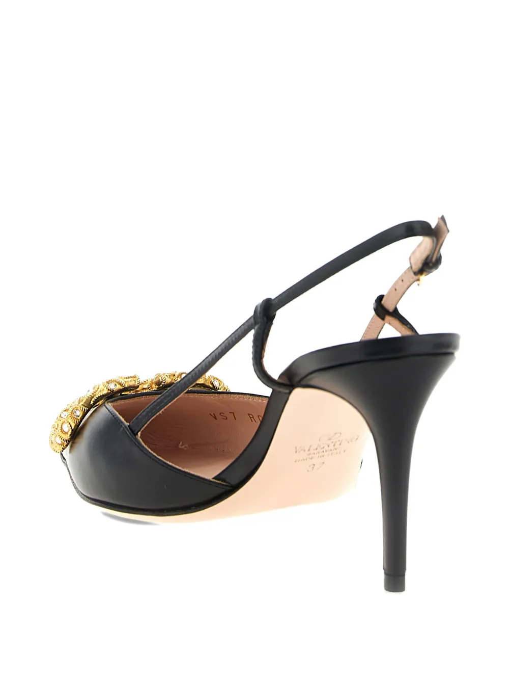Valentino Garavani 80mm VLogo Signature slingback pumps Black