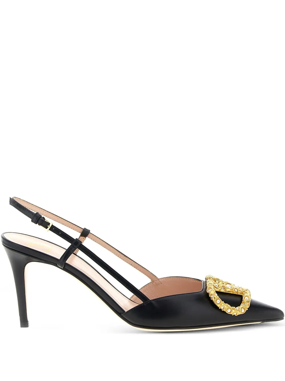 Valentino Garavani 80mm VLogo Signature slingback pumps Black