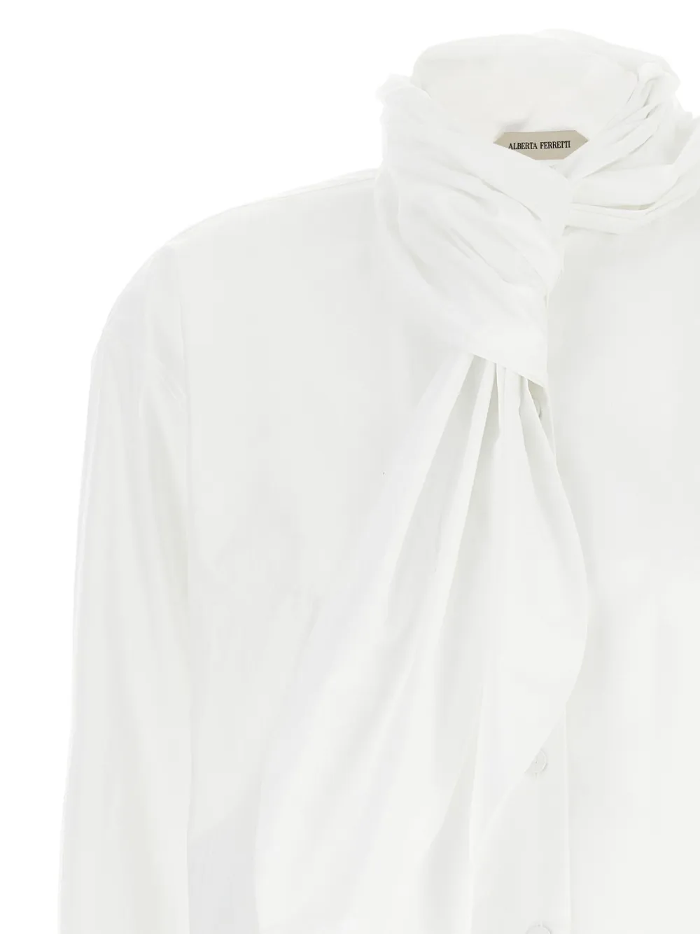 Alberta Ferretti lavallière-collar long-sleeves shirt Wit