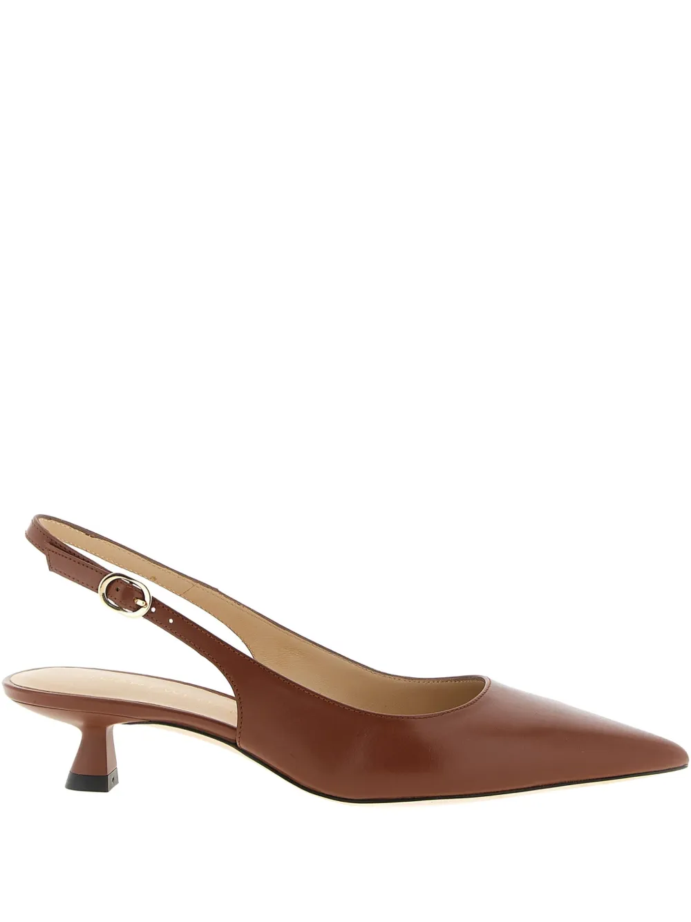 Stuart Weitzman 35mm Sculpt pointed-toe slingback pumps Brown