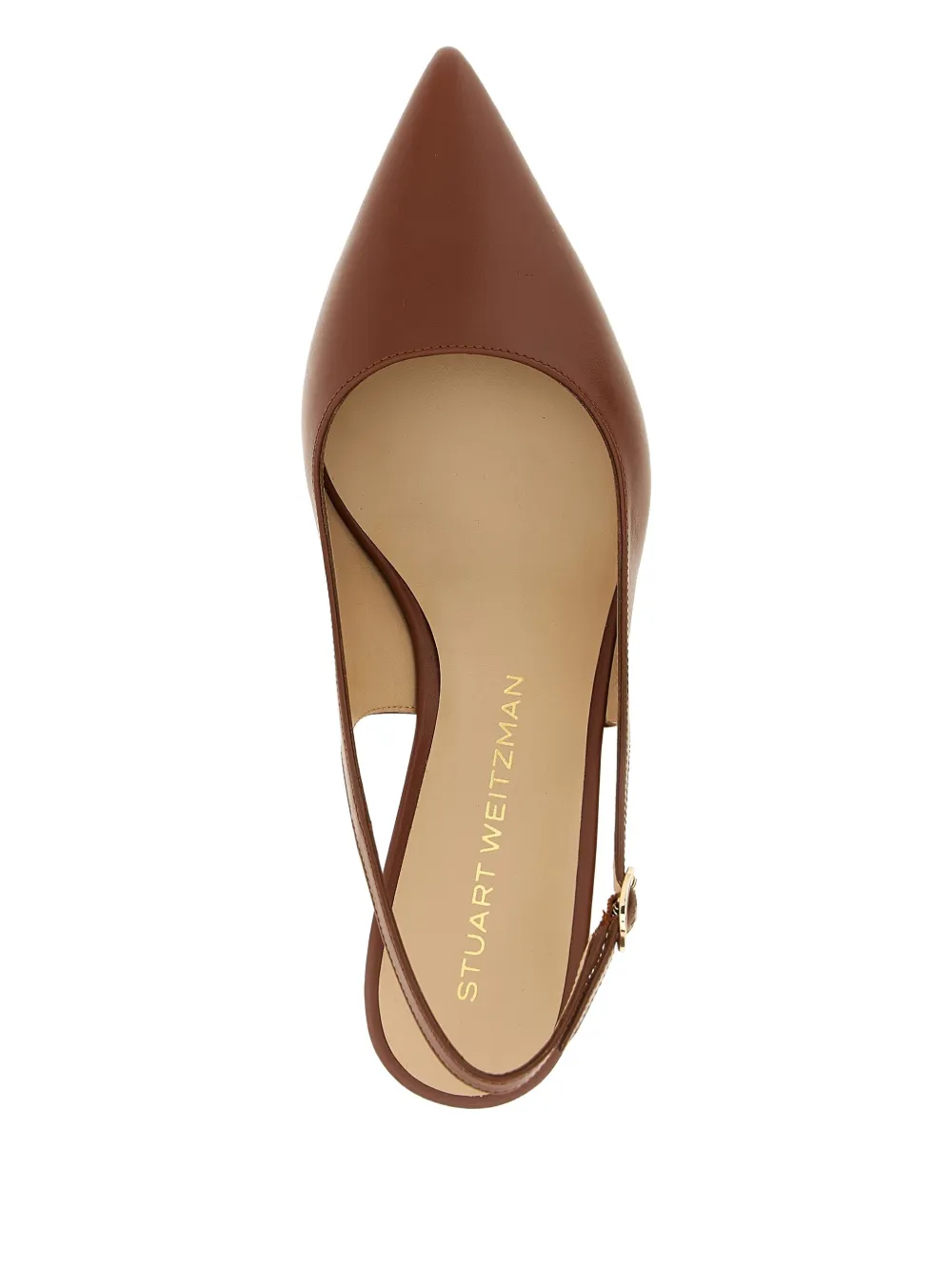 Stuart Weitzman 35mm Sculpt pointed-toe slingback pumps Brown