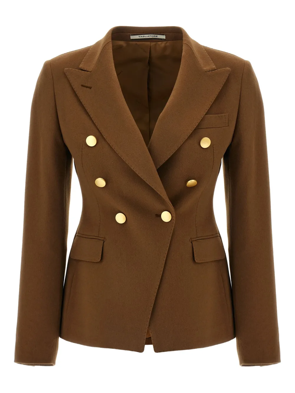 Tagliatore double-breasted peak-lapel blazer Bruin