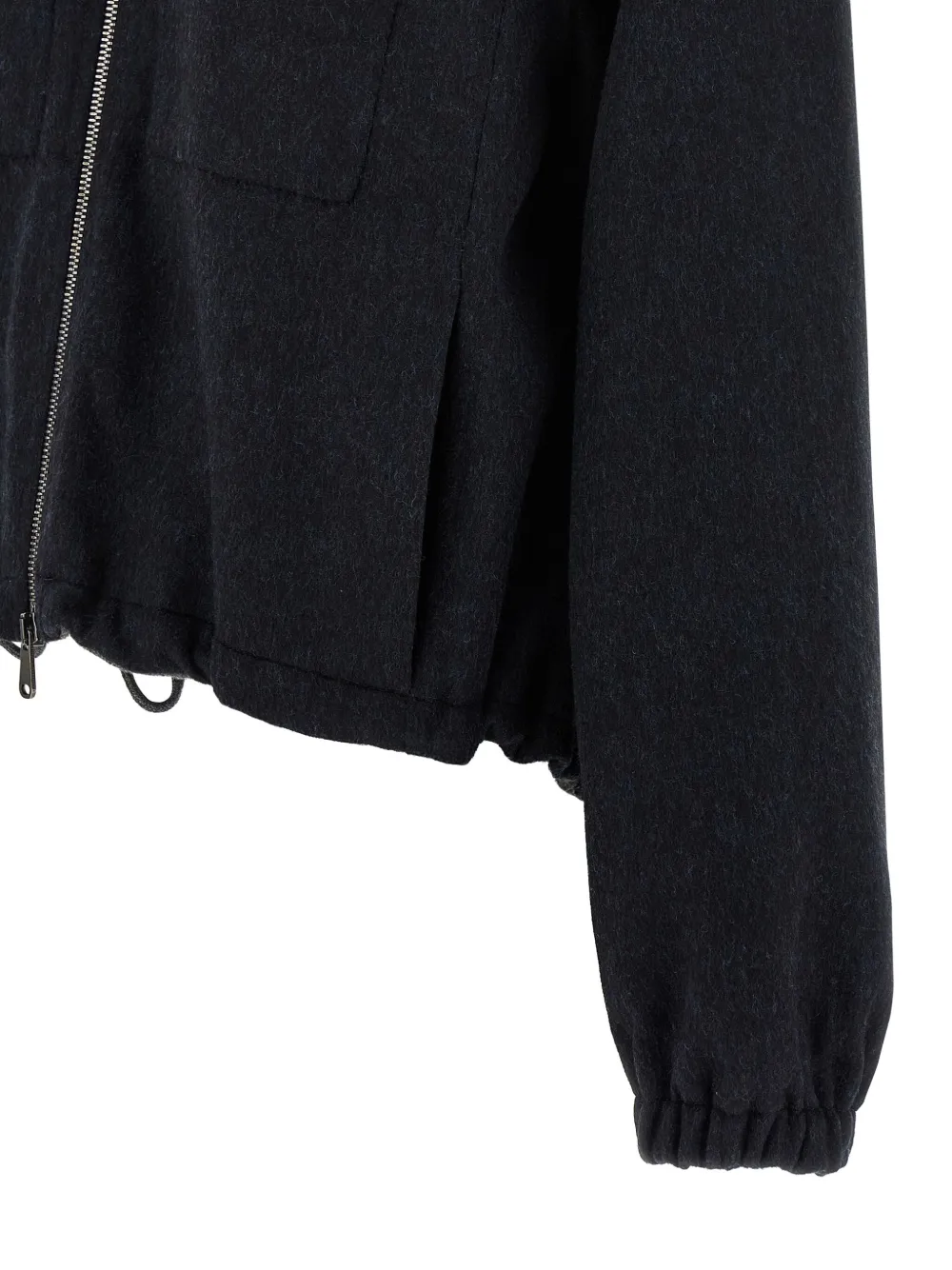 Brunello Cucinelli drawstring-hem bomber jacket Blauw