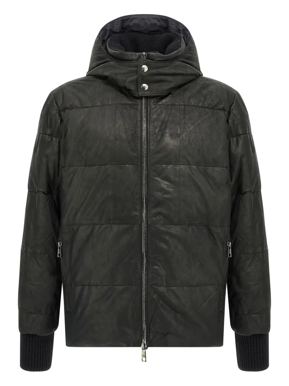 Giorgio Brato quilted leather jacket Zwart