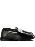 Givenchy logo-label leather loafers - Black