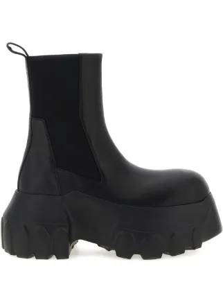 靴 Rick Owens mega tractor Rick Owens Hollywood Megalace Mega Tractor Boot Black Men's