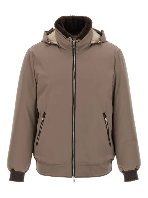 Brunello Cucinelli detachable-hood quilted padded jacket