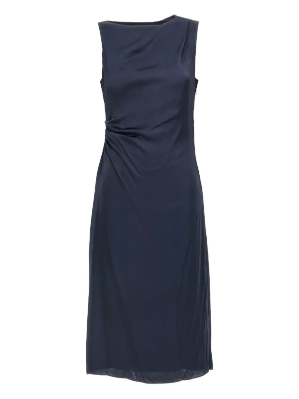 Theory Draped Midi Dress | Blue | FARFETCH GE