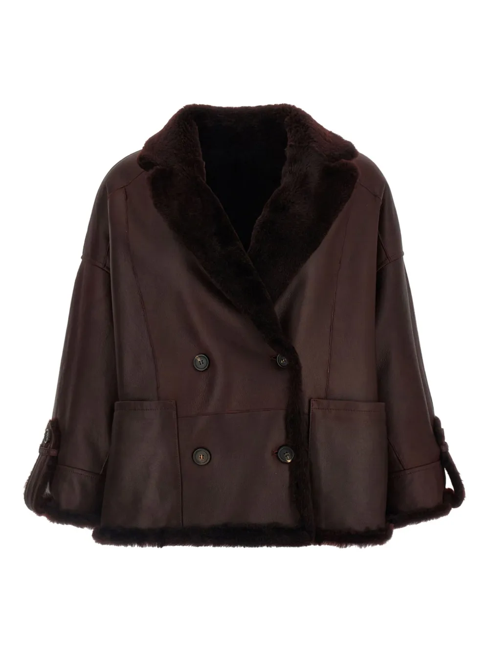 Brunello Cucinelli reversible shearling jacket Rood