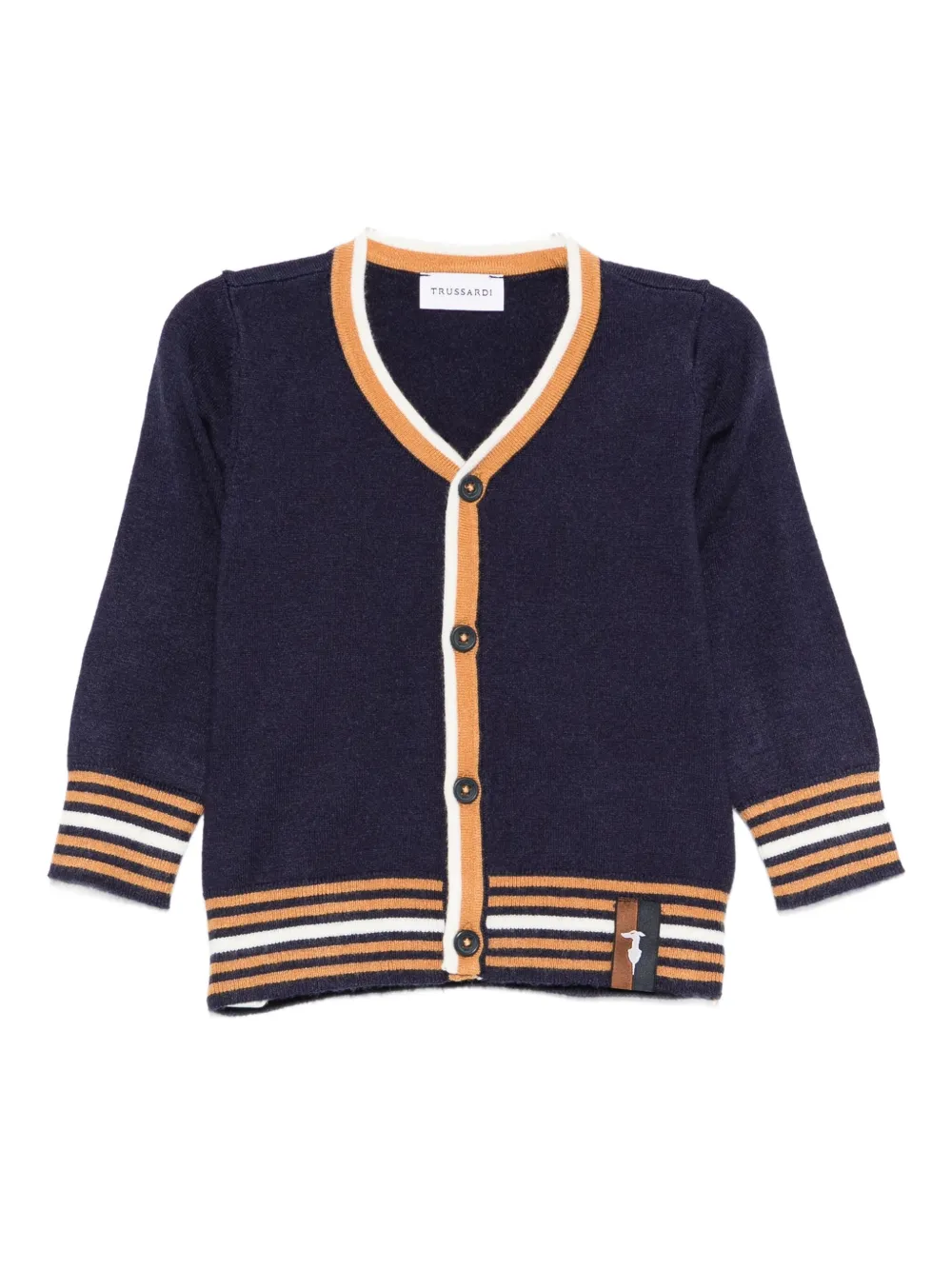 TRUSSARDI JUNIOR striped-detail cardigan Blauw
