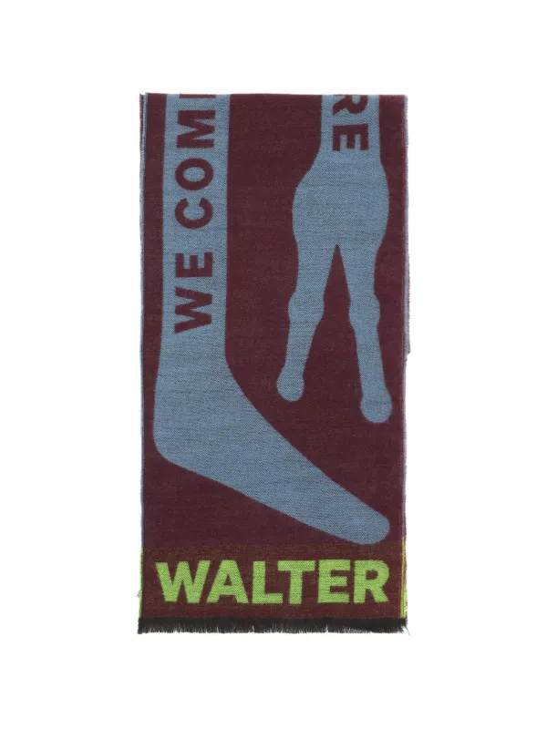 Walter Van Beirendonck Graphic-print Fringed Scarf in Red