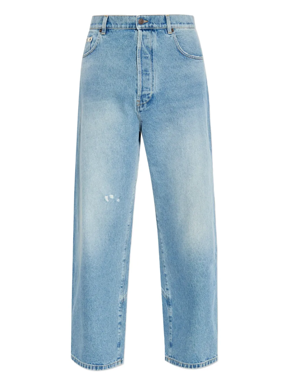 Moschino logo-patch jeans Blauw