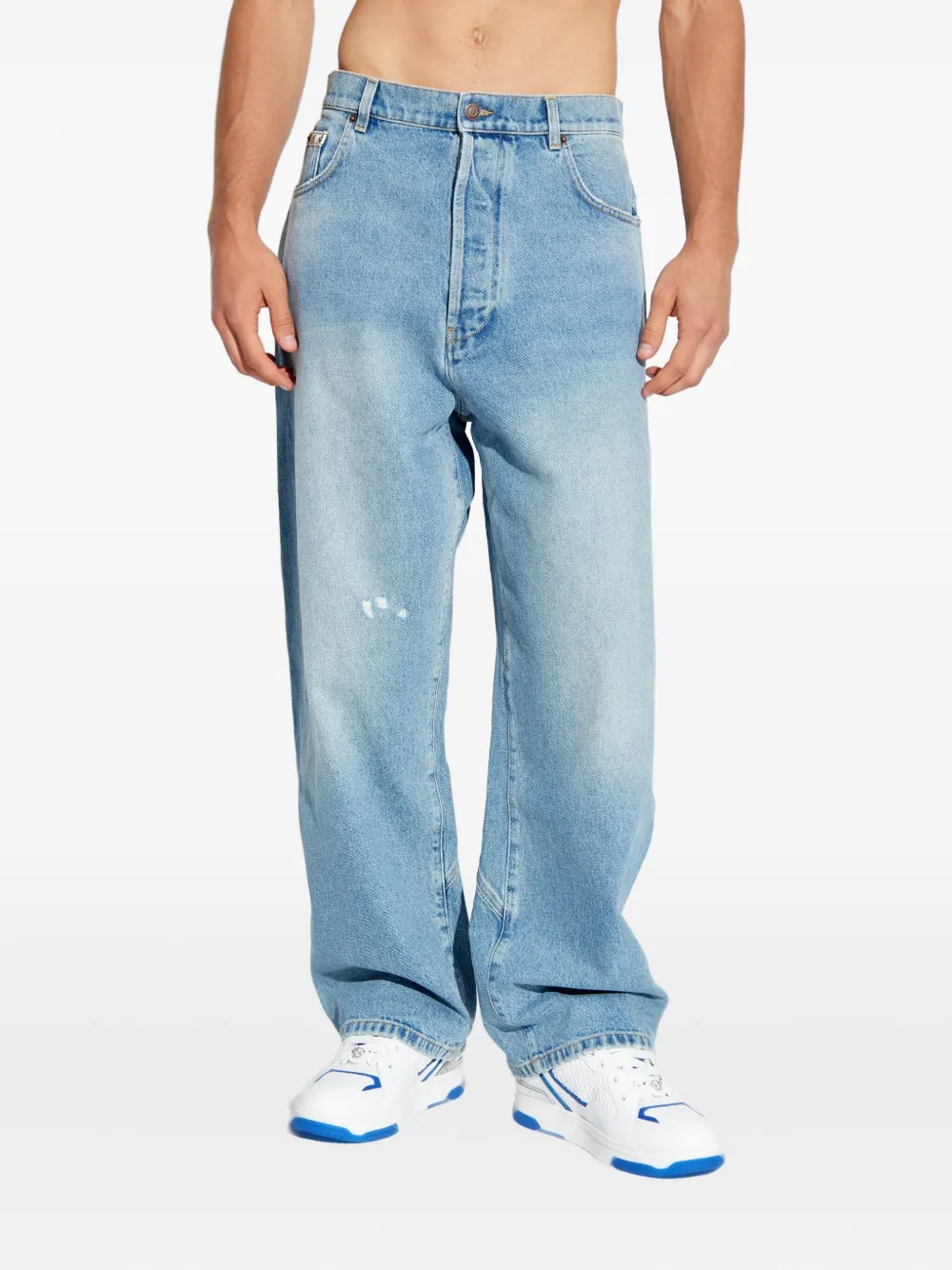 Moschino Jeans met logopatch Blauw