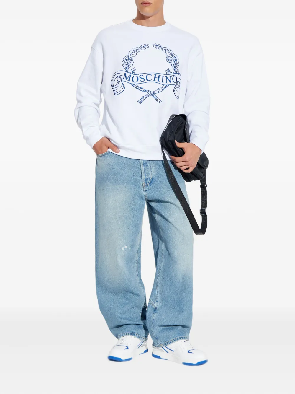 Moschino Jeans met logopatch Blauw