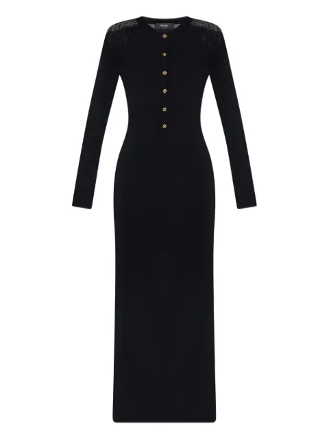 Versace lace-insert button-front midi dress