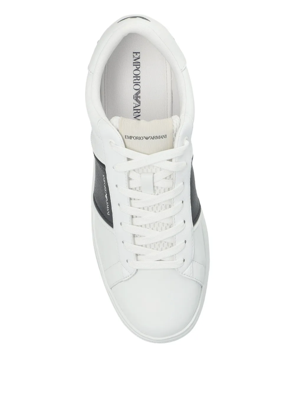 Emporio Armani leather panelled sneakers White