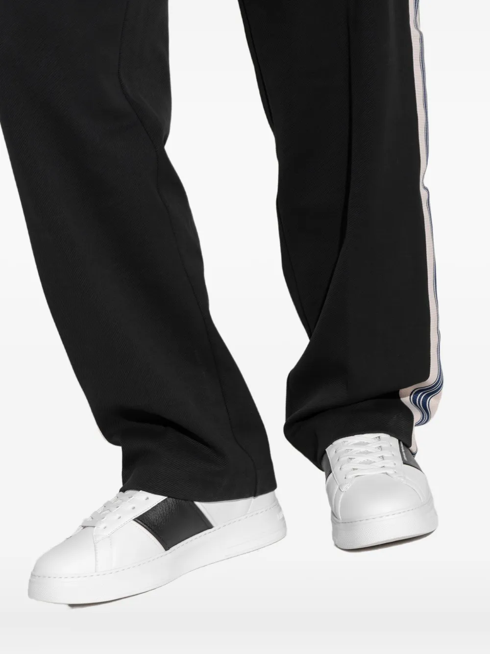Emporio Armani leather panelled sneakers White