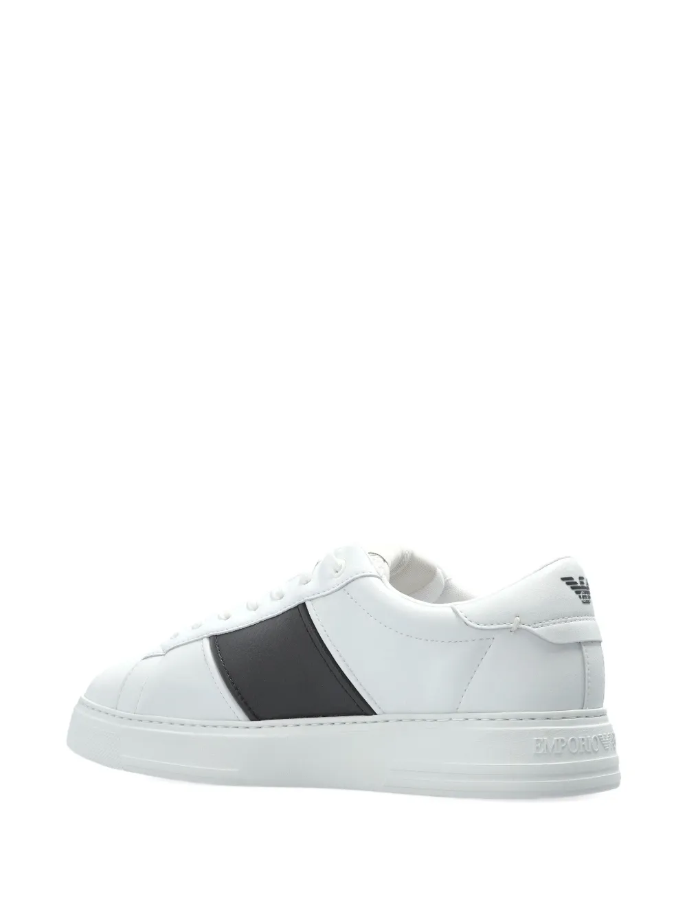 Emporio Armani leather panelled sneakers White