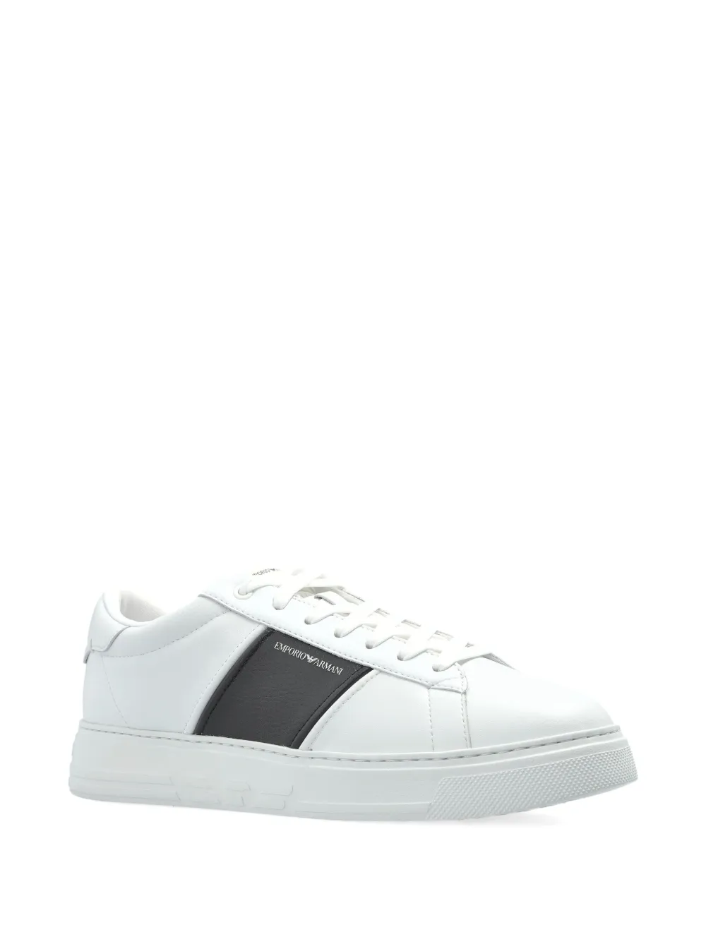 Emporio Armani leather panelled sneakers White