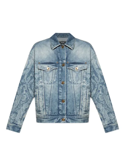Versace floral-print denim jacket