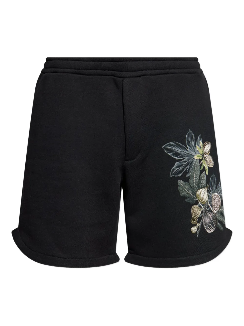 Emporio Armani embroidered cotton shorts Zwart
