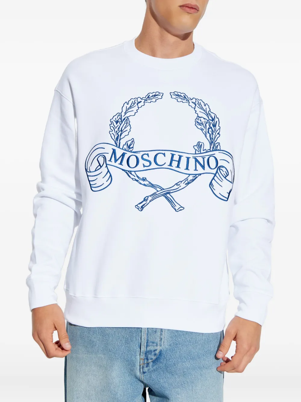 Moschino Sweater met borduurwerk Wit