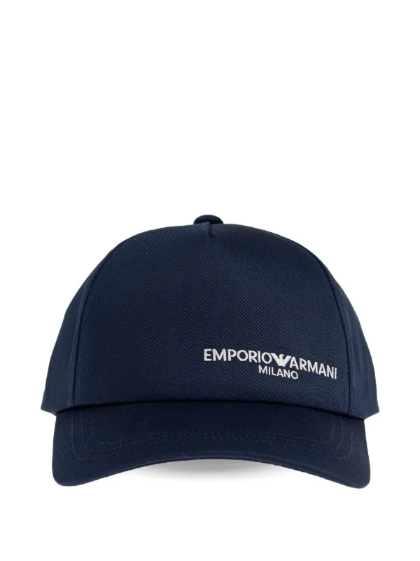 Emporio Armani logo-embroidered Baseball Cap Blue FARFETCH ID