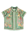 Versace Kids Underwater Barocco seashell-print shirt - Green