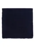 Emporio Armani herringbone-pattern wool scarf - Blue