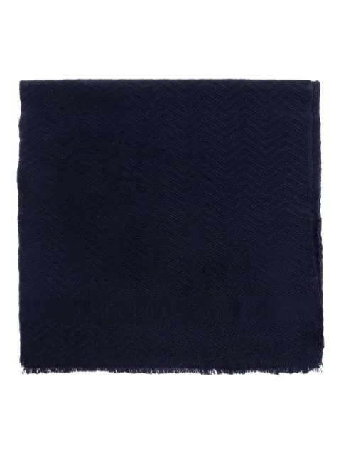 Emporio Armani herringbone-pattern wool scarf