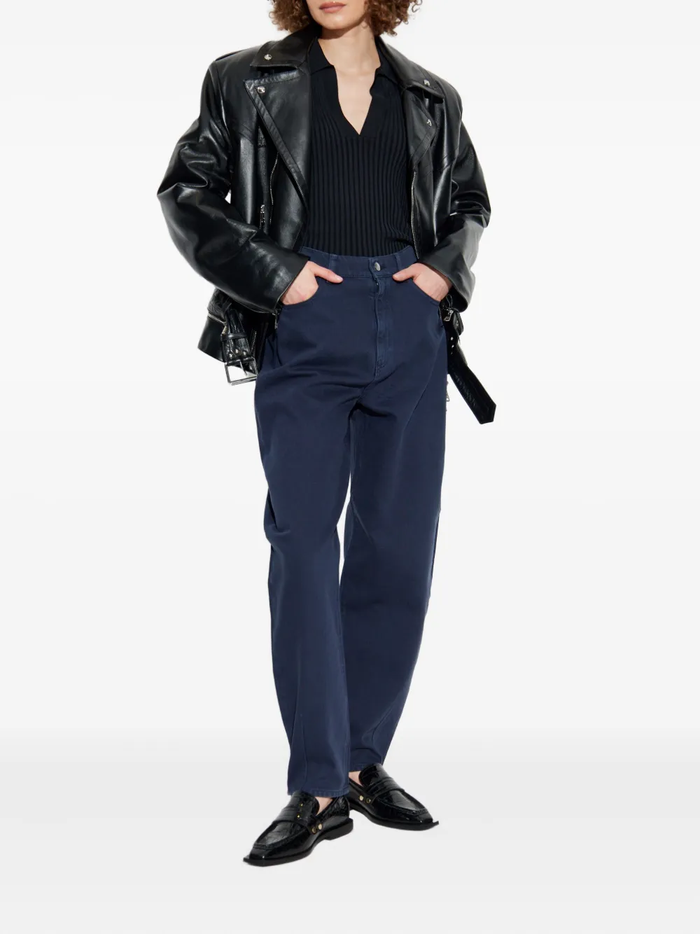 Emporio Armani logo-plaque jeans Blauw